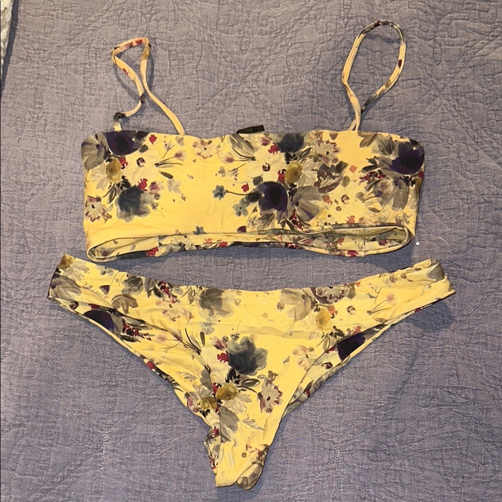 Boys and Arrows: Floral Yellow Bikini Set